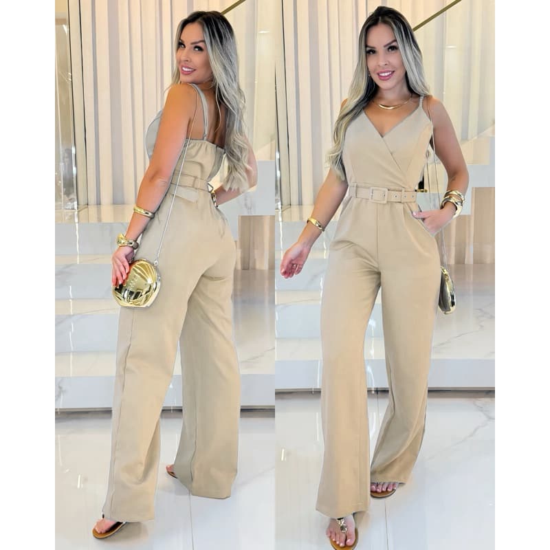 Macacão Longo Feminino Pantalona Alfaiataria Premium Social