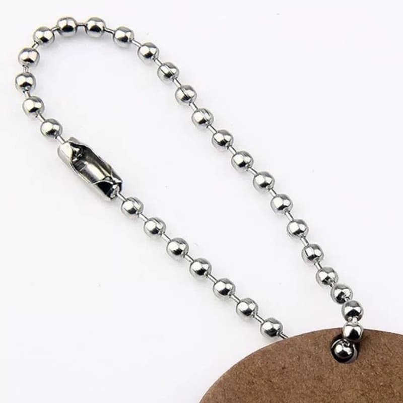 30/60/100/150/200/250pcs Corrente De Bolinha Ferro Com Canoa 10cm*2.4mm Tag Chaveiro