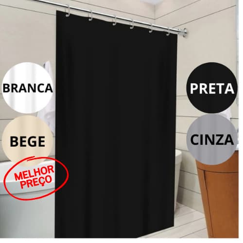 PROMOÇÃO!! Cortina de Box Para Banheiro Vinil - Anti Mofo e Lavável a Maquina 1,38x1,98m