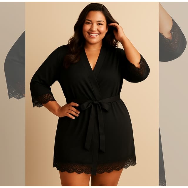Robe Luxo Plus Size com Renda – Elegância, Conforto e Sofisticação