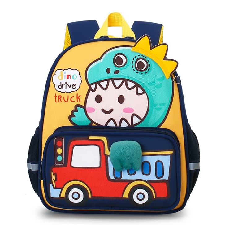 Mochila Infantil 3D Impermeável e Resistente Carro e Coelho Ideal para Escola e Passeios Unissex Meninos e Meninas