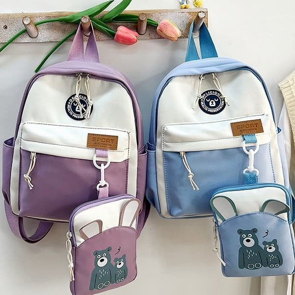Mochila estudantil minimalista estilo doce e fresco, grande capacidade, perfeita para crianças e uso casual no dia a dia