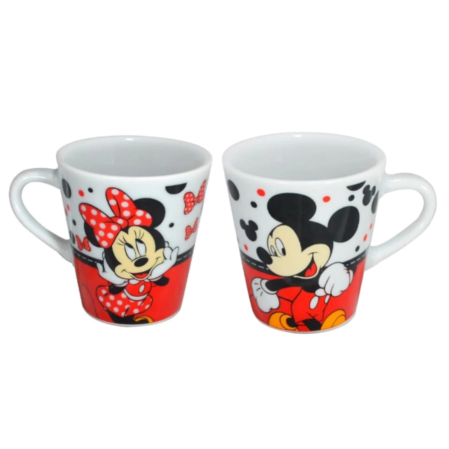 Jogo de Xicaras para Cafe 120ml Mickey e Minnie Decoração Cozinha