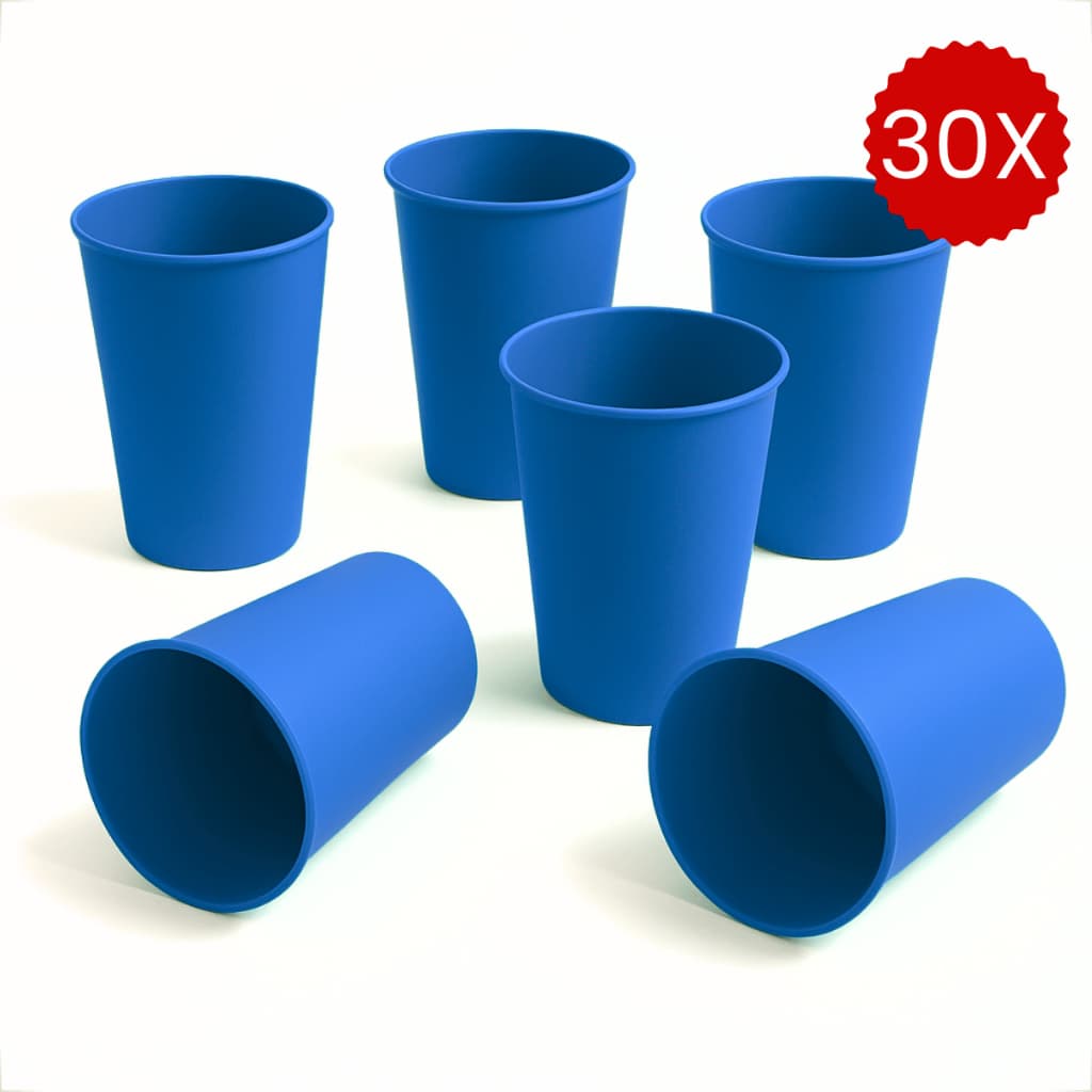 Kit 30 Copos Plásticos 200ML Leves Coloridos Reutilizáveis Para Merenda Escolar e Eventos
