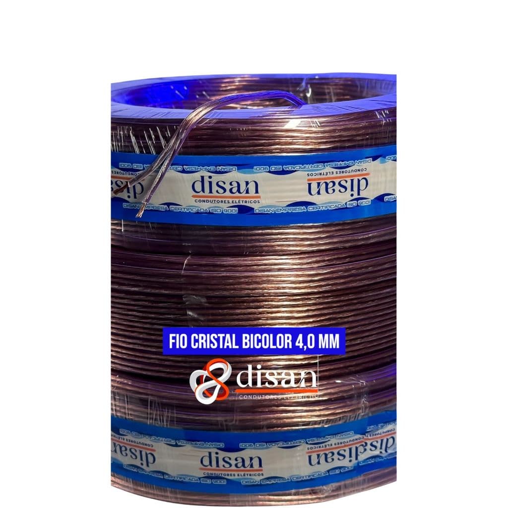 Fio Bicolor Paralelo Som Automotivo 4mm Cristal Disan
