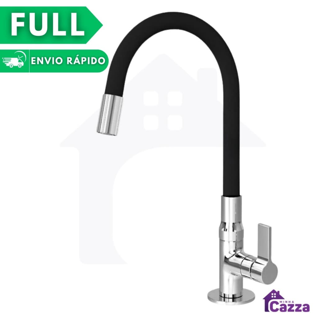 Torneira Gourmet de Cozinha Bancada Flexível Mesa Preta Black