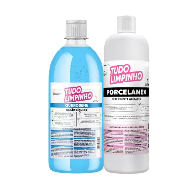 KIT PORCELANEX + SABÃO DE QUEROSENE 1L TUDO LIMPINHO