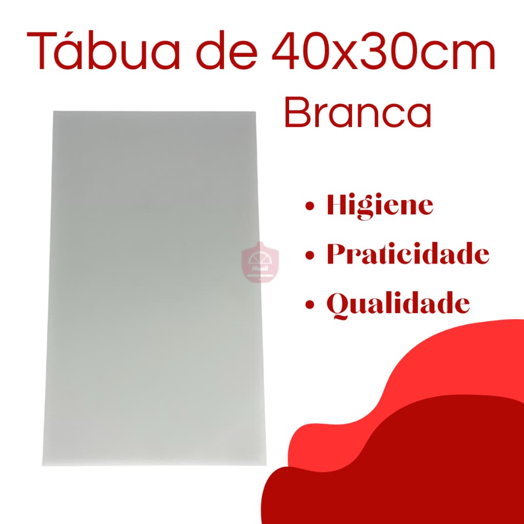 Tábua Placa Polietileno de corte 40x30cm carne churrasco açougue padaria alimentos