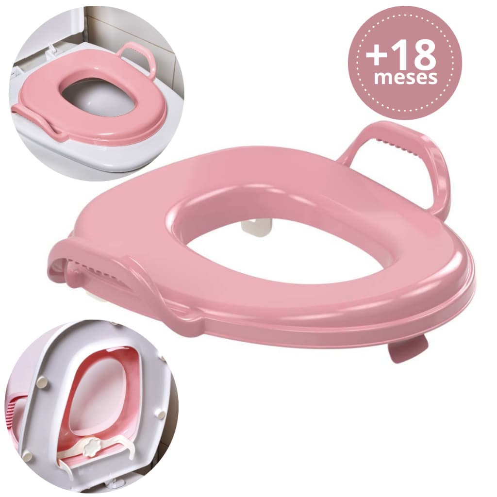 Assento Redutor Infantil Desfralde Menina com Alças Laterais e Trava de Segurança  Confortável Rosa