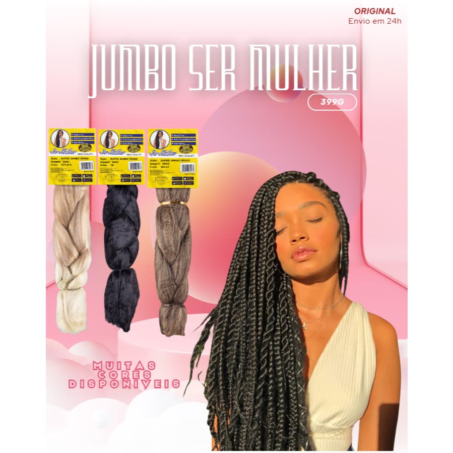 Ser Mulher Super Jumbo 399g – Ideal para Tranças Box Braids Nagô Entrelace