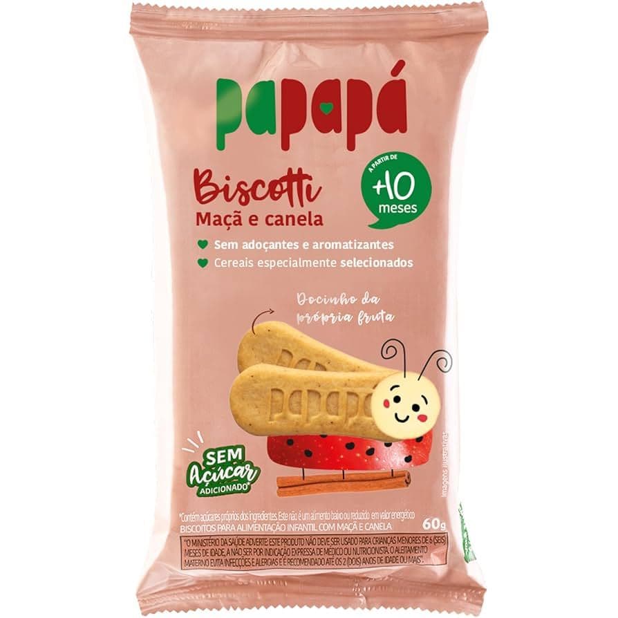 Biscoito Infantil Biscotti - Maçã e Canela - Papapá 60g +10Meses