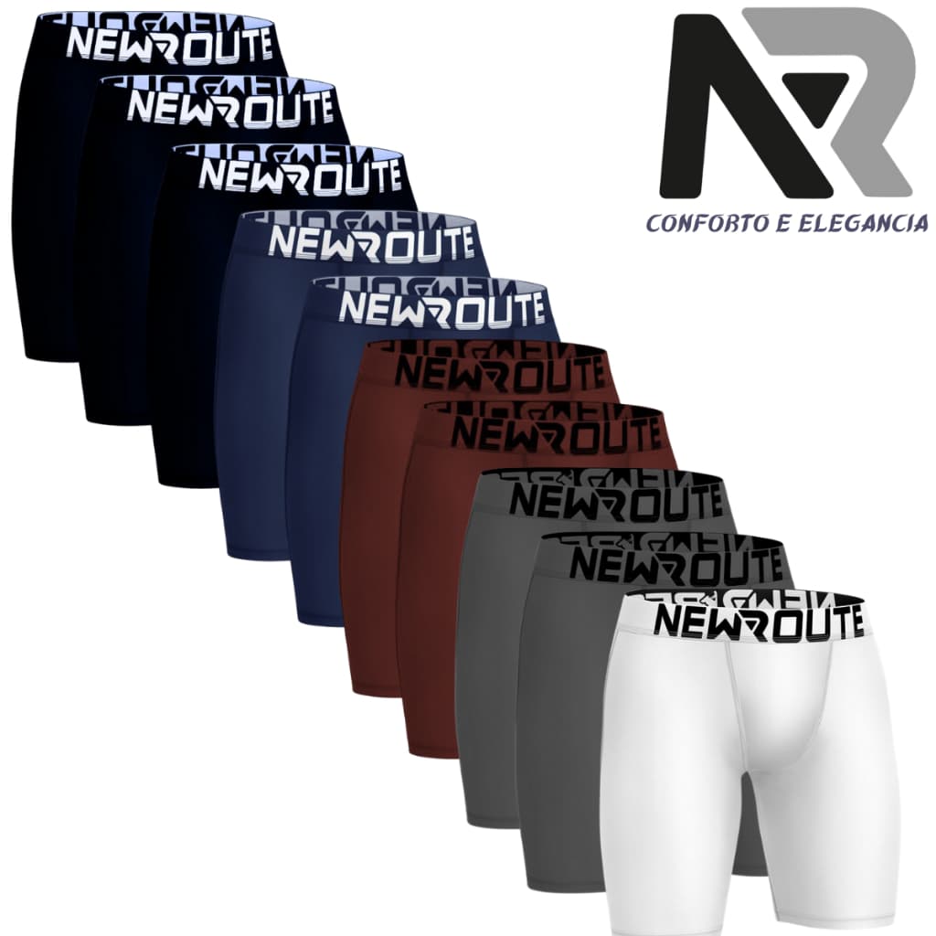 Kit 5 Cueca Box Ciclista Do P ao XGG Boxer Perna Longa Lisa Microfibra