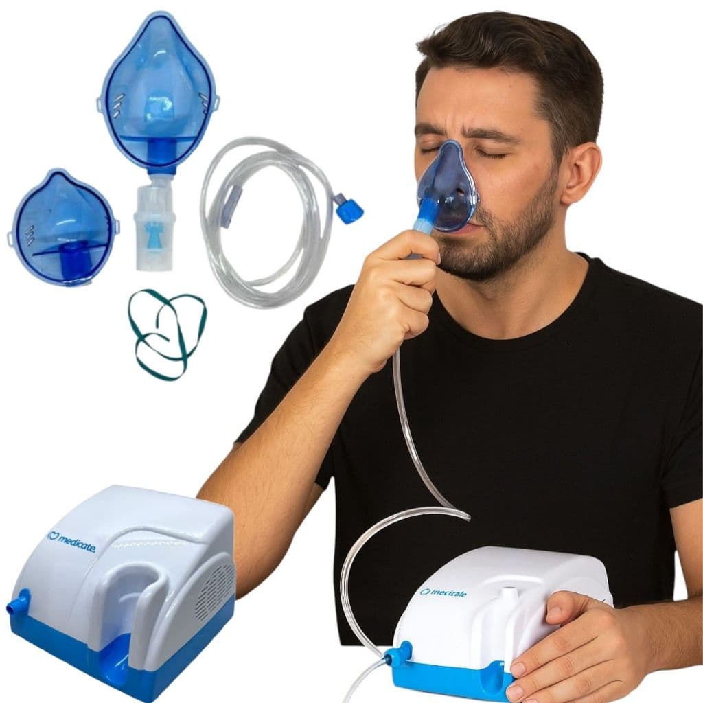 Inalador Nebulizador Compressor Pneumático Bivolt Adulto Infantil Inalação Saúde Cuidados Nasal Leve Portátil Turbo Elét