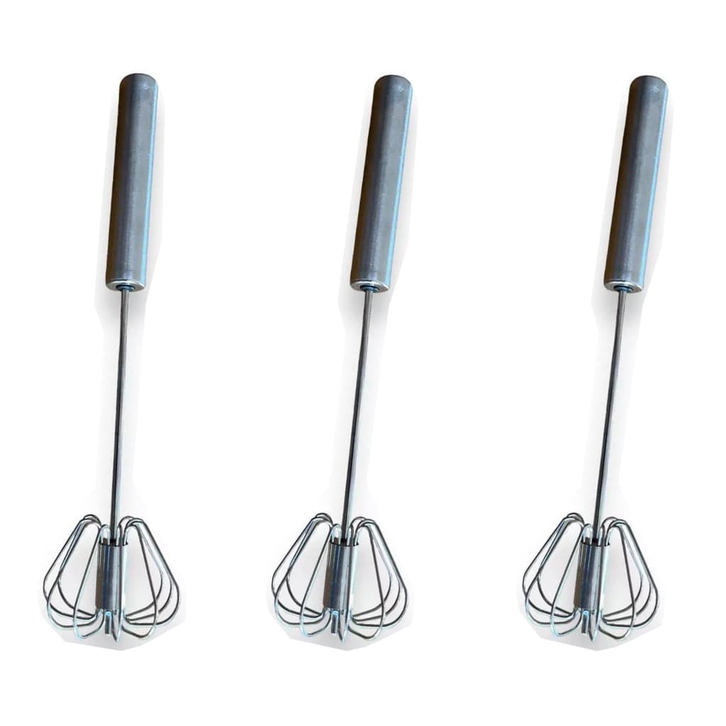 3 Batedores manual de aço tamanho 16cm misturado ovos fue claras giratório