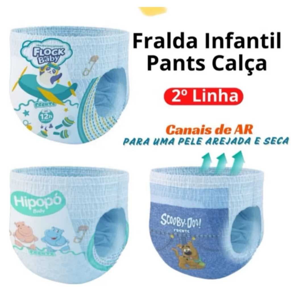 KIT 2 PACOTÃO DE FRALDA CALÇA INFANTIL HIPER PANTS SEGUNDA LINHA BARATA