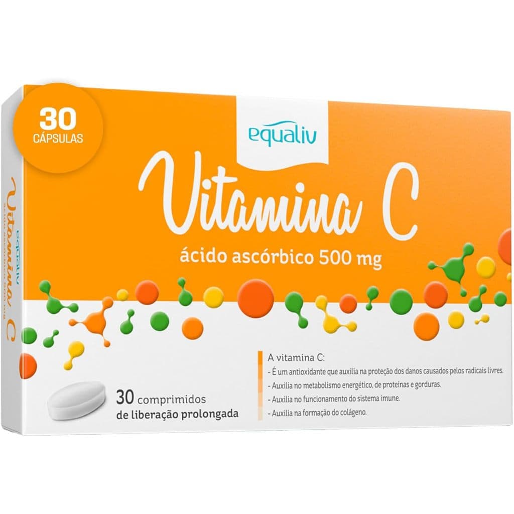 Vitamina C Equaliv Ácido Ascórbico 500mg Com 30 Comprimidos De Liberação Prolongada