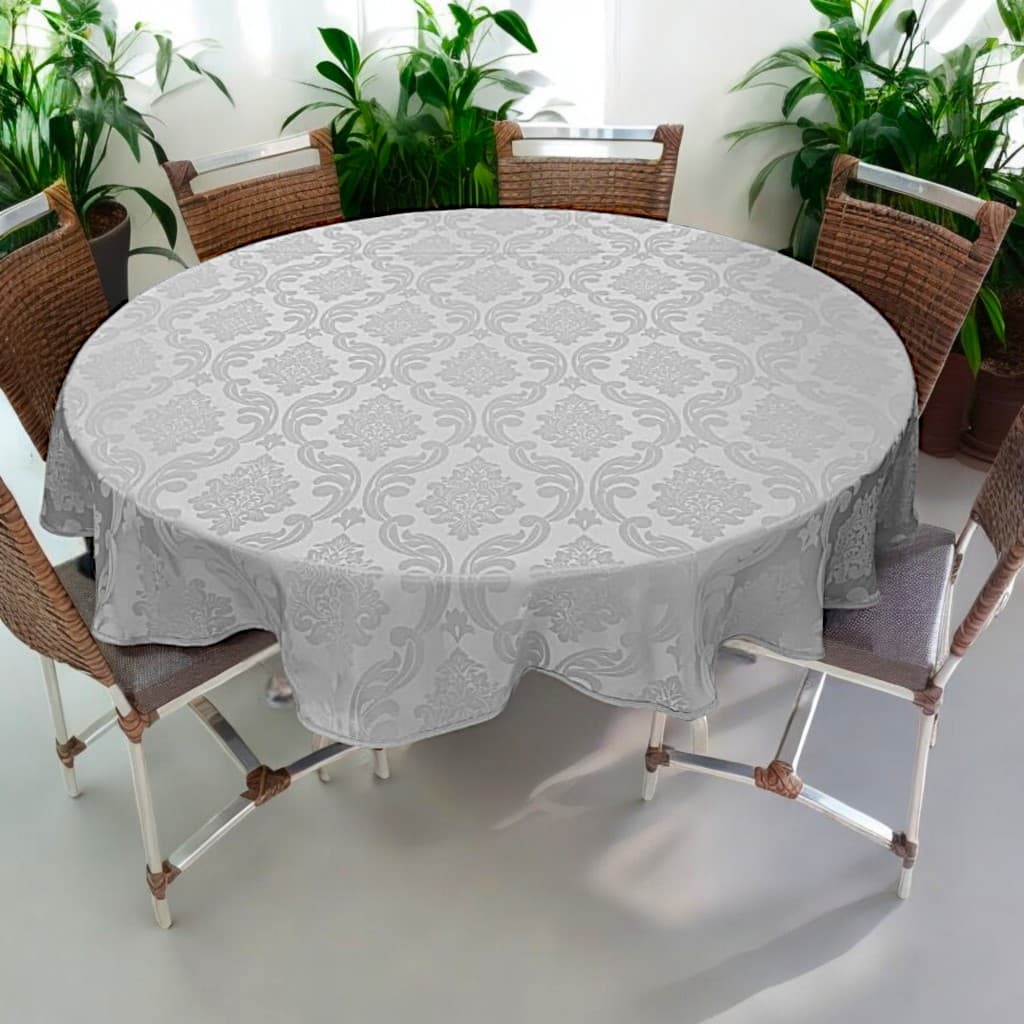 Toalha de Mesa Redonda Jacquard 4, 6, 8 Lugares/Cadeiras com Tecido Sofisticado e Durável