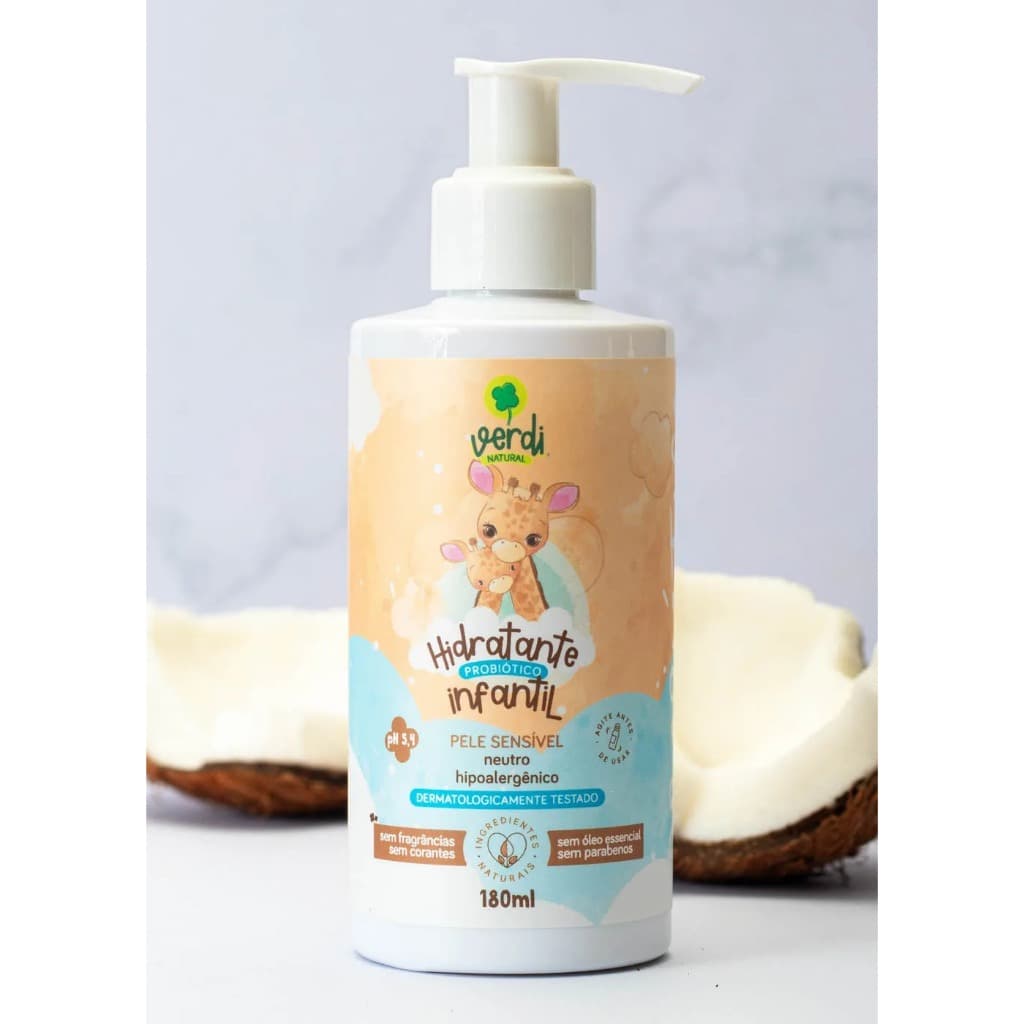 Loção Hidratante Probiótico para pele sensível Infantil Verdi Natural