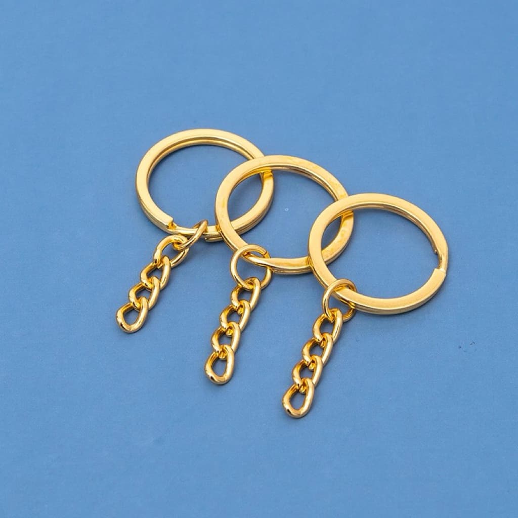 50/100 Pçs Argolas Para Chaveiro C/ Corrente-25mm Dourado/prata FJ