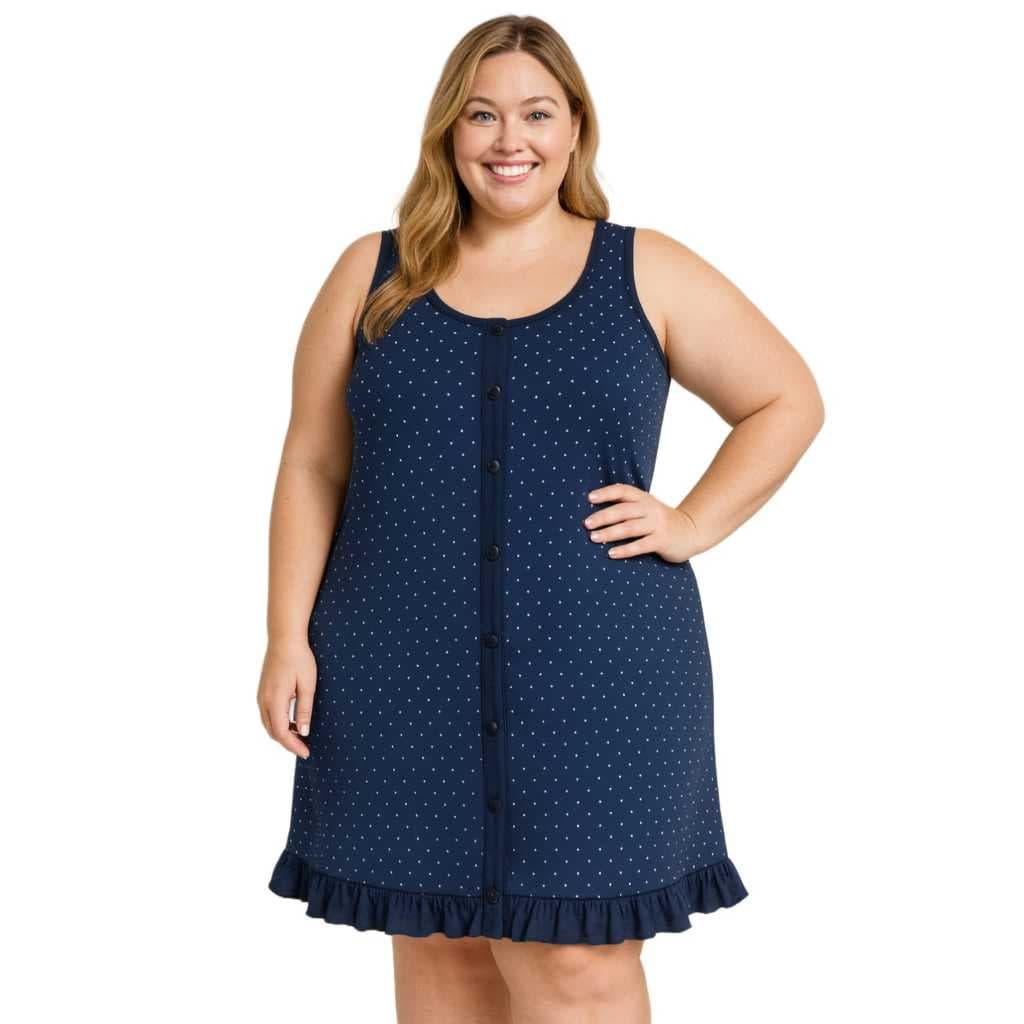 Camisola Senhora Botão Plus Size
