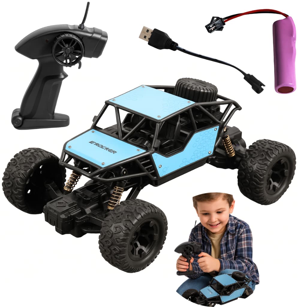 Carrinho Off Road 4x4 Recarregável Com Controle Remoto Brinquedo Infantil