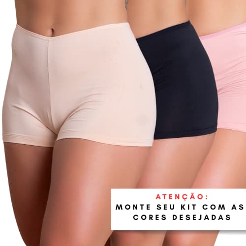 KIT 2 Anágua Feminina Shortinho Íntimo Segunda Pele Conforto Lingerie Short Para Saia Vestido Tecido Leve RIQ Modas