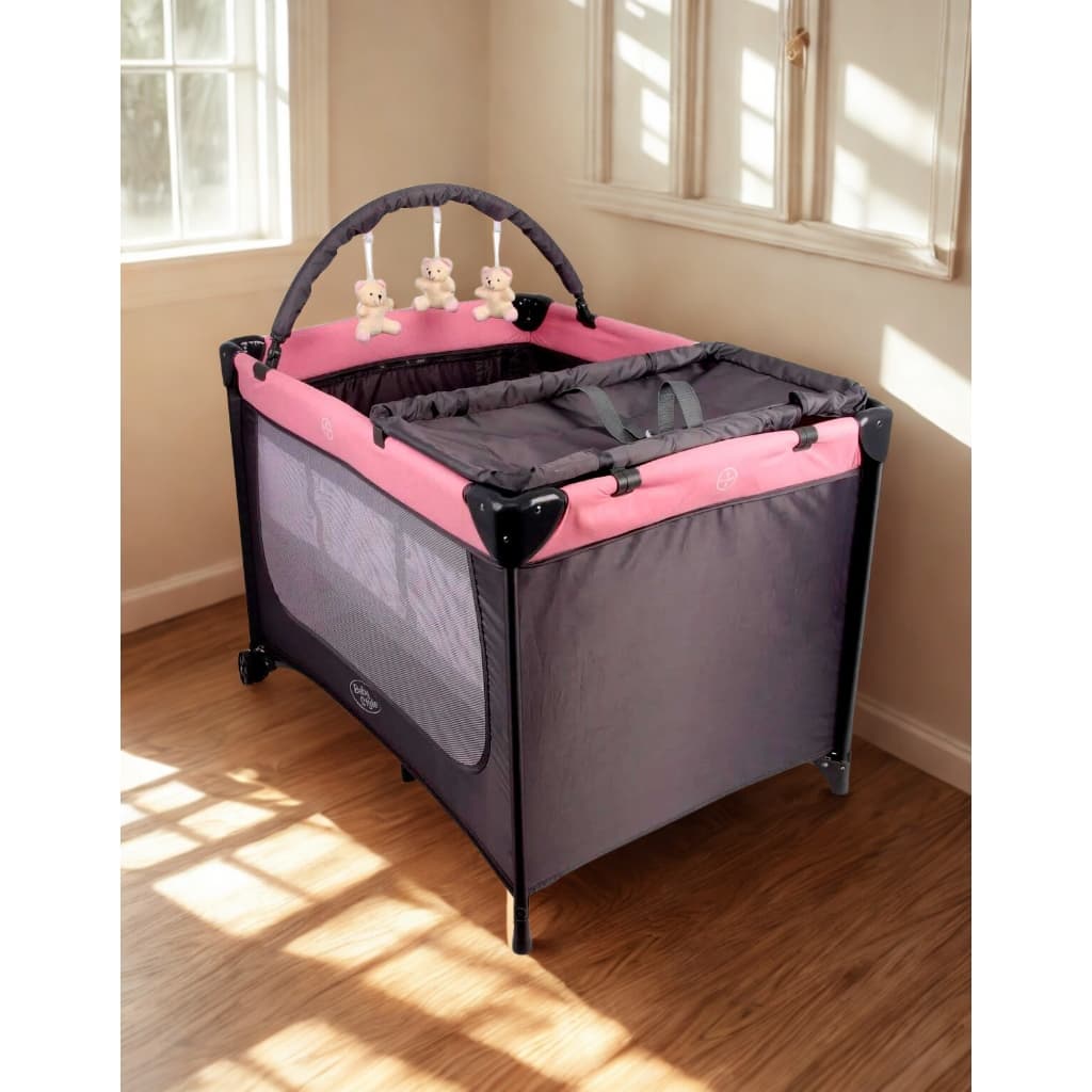 Berço Compacto Joly Chiqueirinho Com Trocador Mosquiteiro E Móbile Luxo