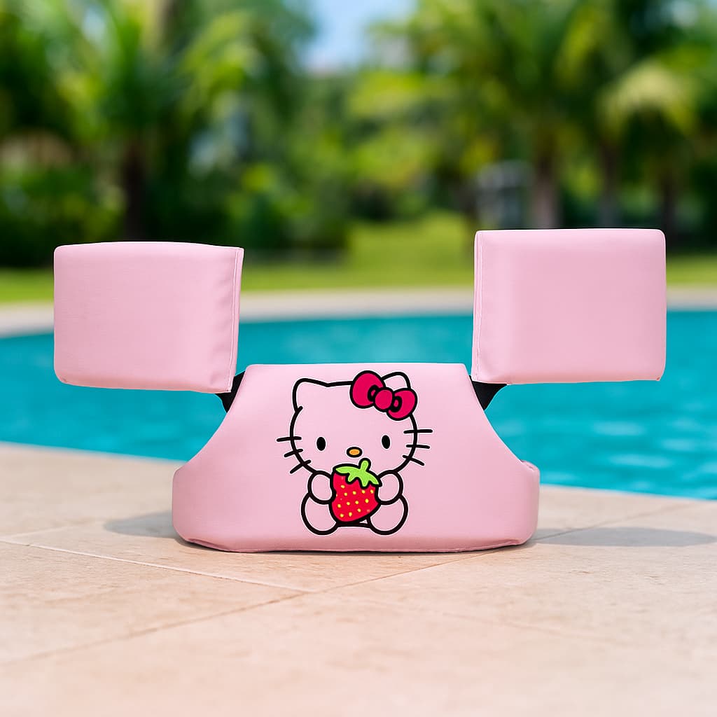 Boia Colete Infantil Desenhos Stitch Moana Hello Kitty Piscina Natação Praia Não Afunda Não Fura