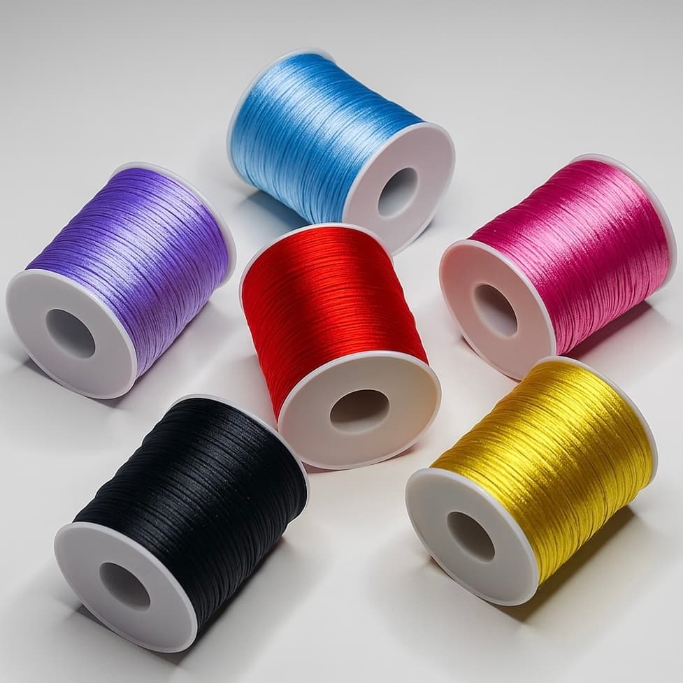 Até 100 Metros Cordão Rabo de Rato 1mm Cores Únicas Fio Cetim Diversas Cores