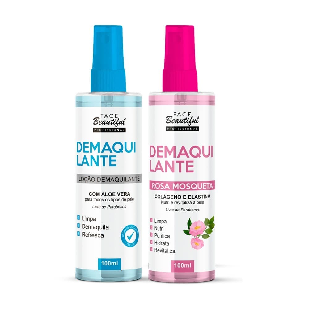 Demaquilante Limpa Nutri e Purifica À Pele Face Beautiful 100ml Nova Embalagem