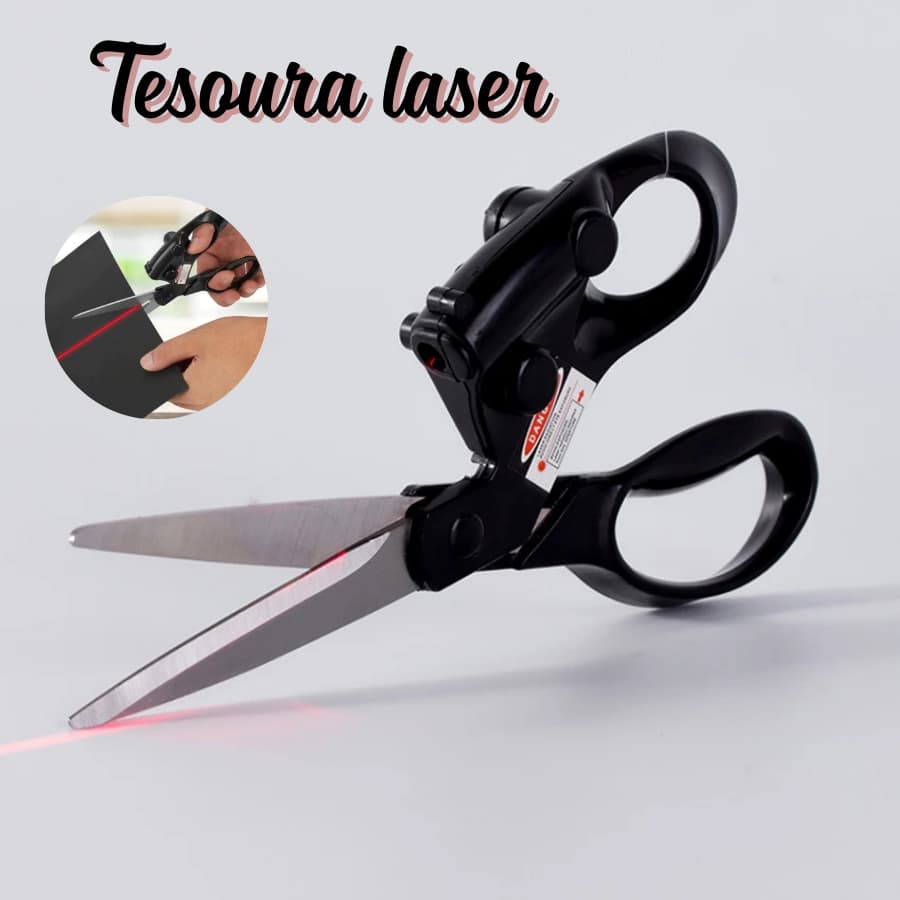 Tesoura para Cortes Precisos com Laser marcador de Trajeto Papelaria Costura e Patchwork