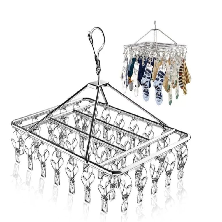 Varal Prendedores Roupa Bebe Calcinha Cueca Dobrável Inox 40/20 Prendedores