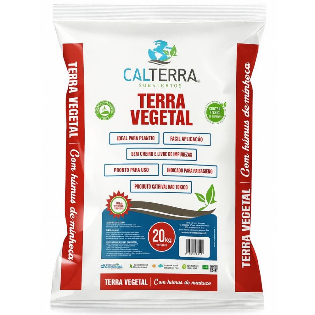Terra Vegetal Adubada Para Jardim 3kg a 20kg - Calterra