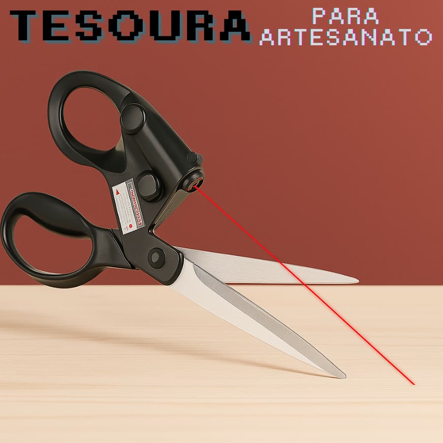 Tesoura com Mira Laser para Corte Preciso Reto Patchwork Artesanato Costura