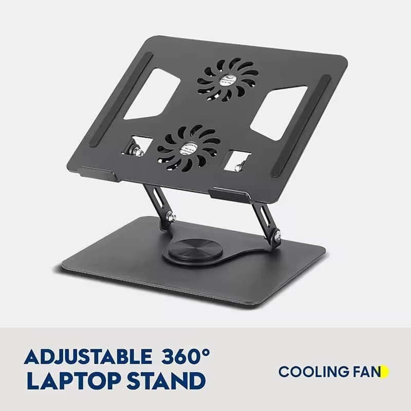 Suporte De Mesa Metal Com Ventilador Para Notebook  Tablet    10--- 17" Giratoria 360° LAY Yl-906
