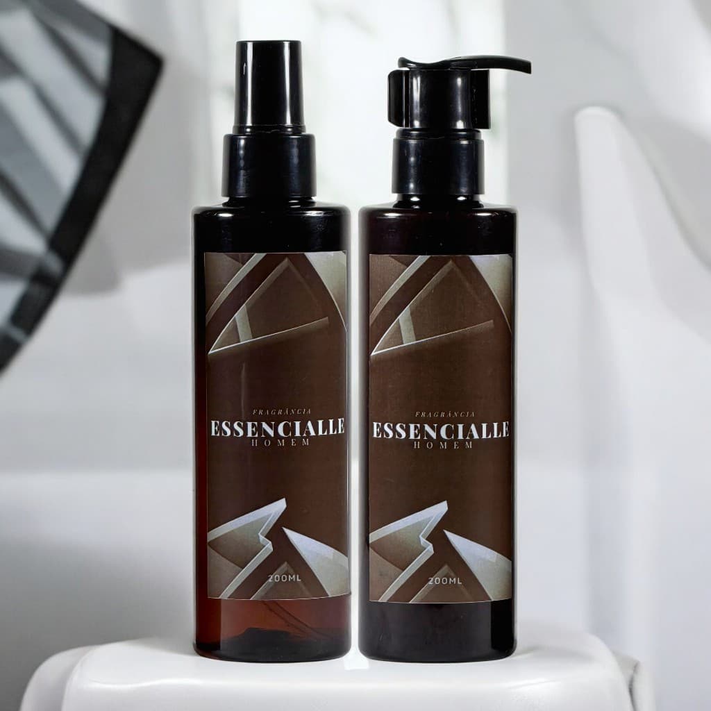 Kit Essencialle Amadeirado Body Splash + Creme Hidratante Corporal Masculino 200ml.