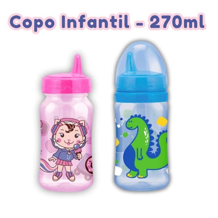 Copo de Treinamento Bebê 270ml Petita Antivazamento com Tampa e Bico Rígido para Transição