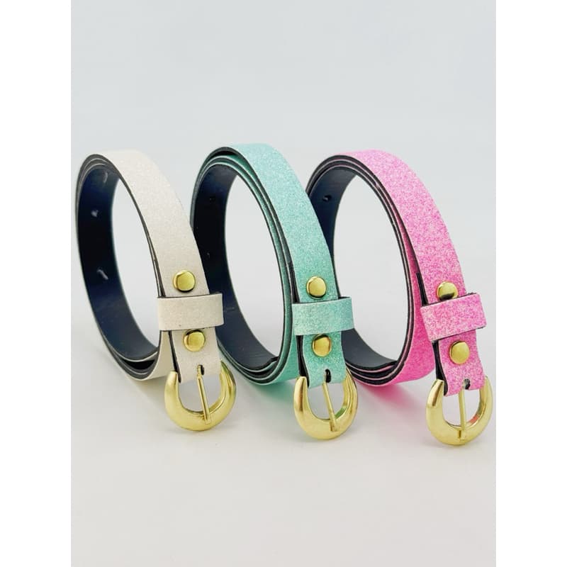 Kit 3 pçs cinto infantil colorido fofo tamanho 87cm glitter brincadeira