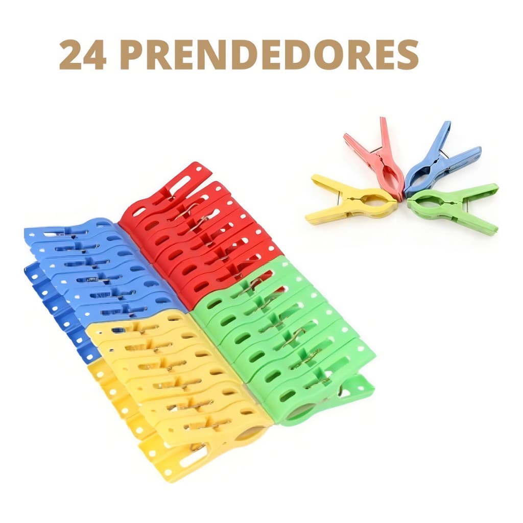 Kit Prendedor Plástico Para Varal Roupa Multiuso com 24pçs