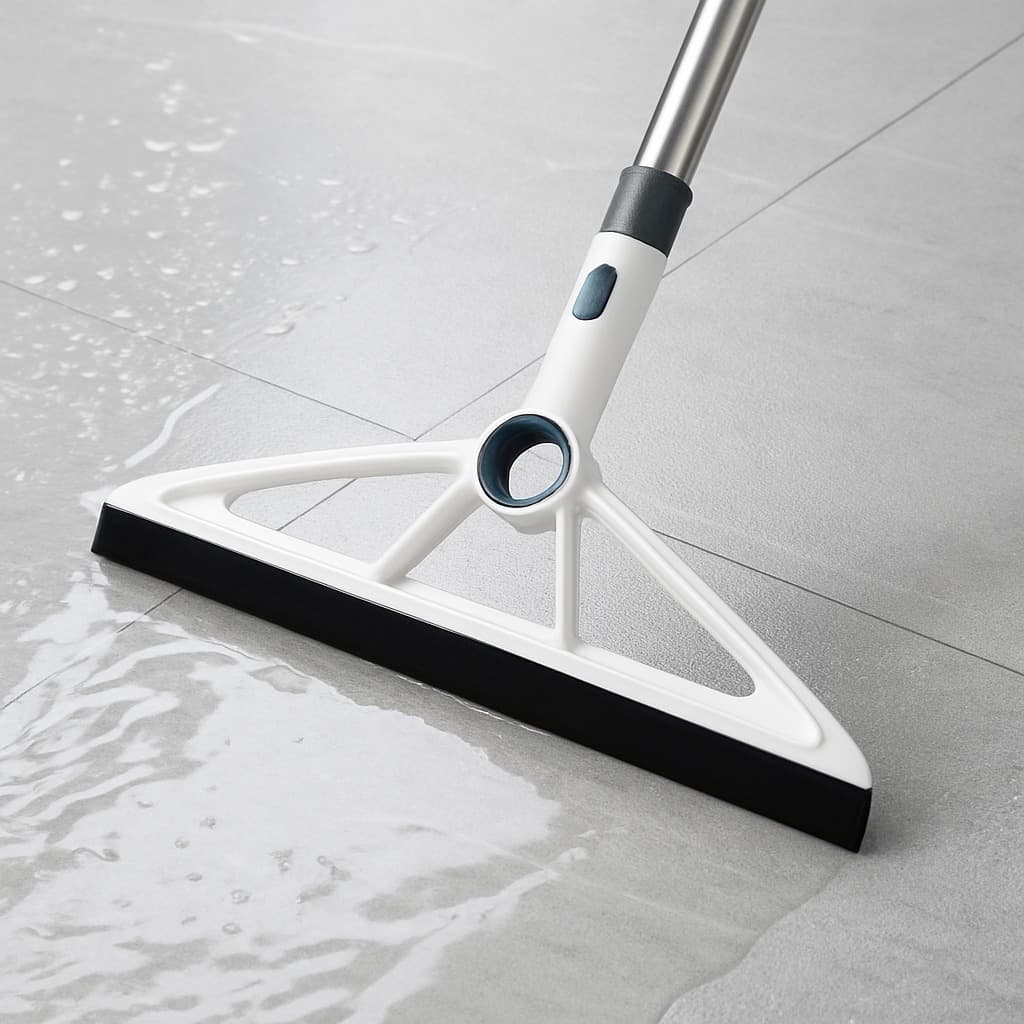 Vassoura Rodo Mágico 2 em 1 de Silicone Tira Pelo Limpa Vidro Piso Chão Com Raspador Multiuso