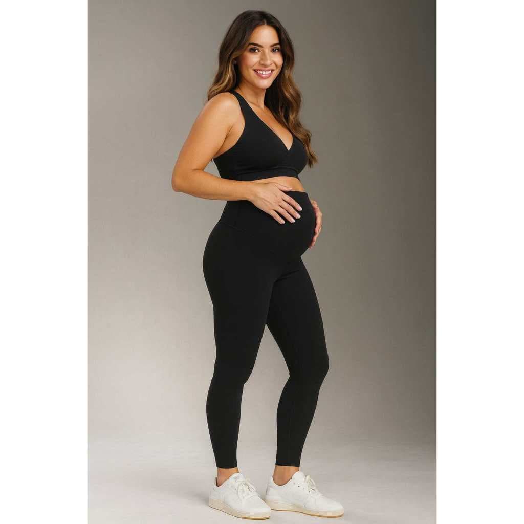 Calça legging gestante roupa maternidade alto conforto e sustentação barriga cós alto calça para grávida mãe
