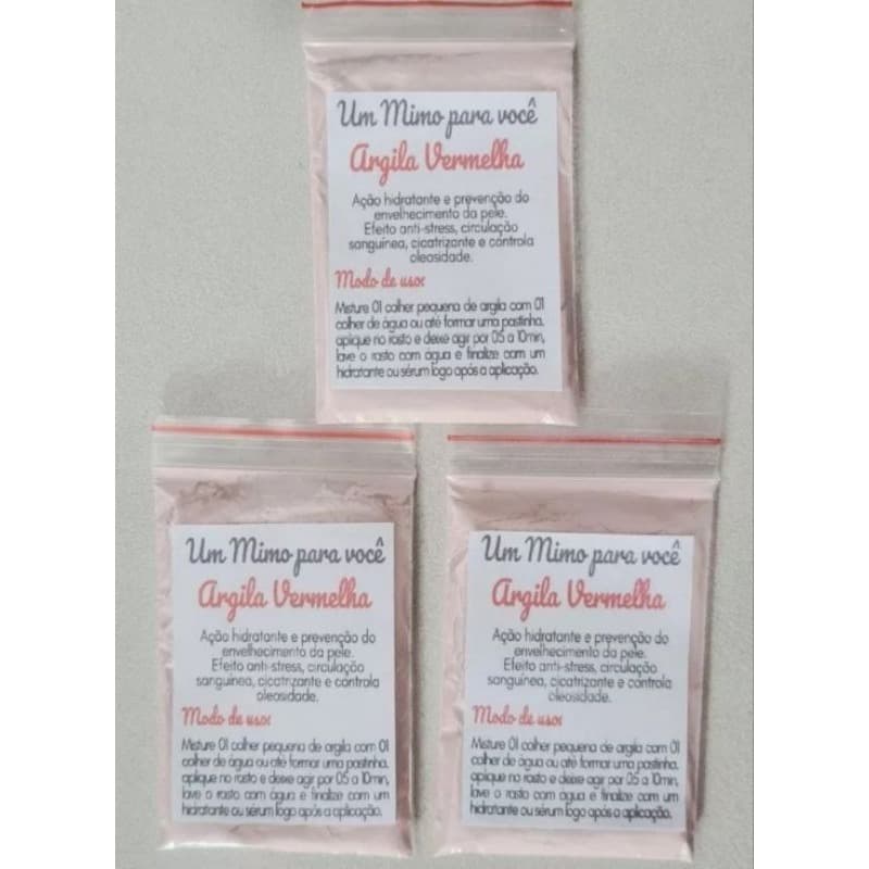 mimo para clientes argila em pó 40 un saquinhos adesivados