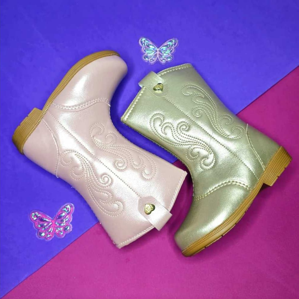 Bota Infantil Menina Confortável Texana Delicada Botinha Promoção Moda Inverno