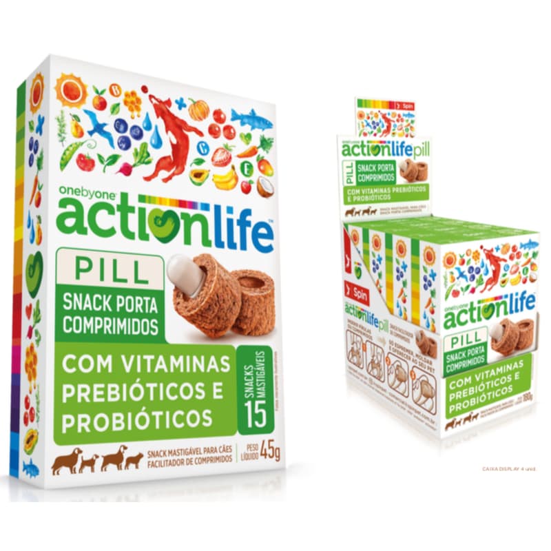 PORTA COMPRIMIDO MEDICAMENTO SPIN ACTIONLIFE PILL 45g 1 UNIDADE
