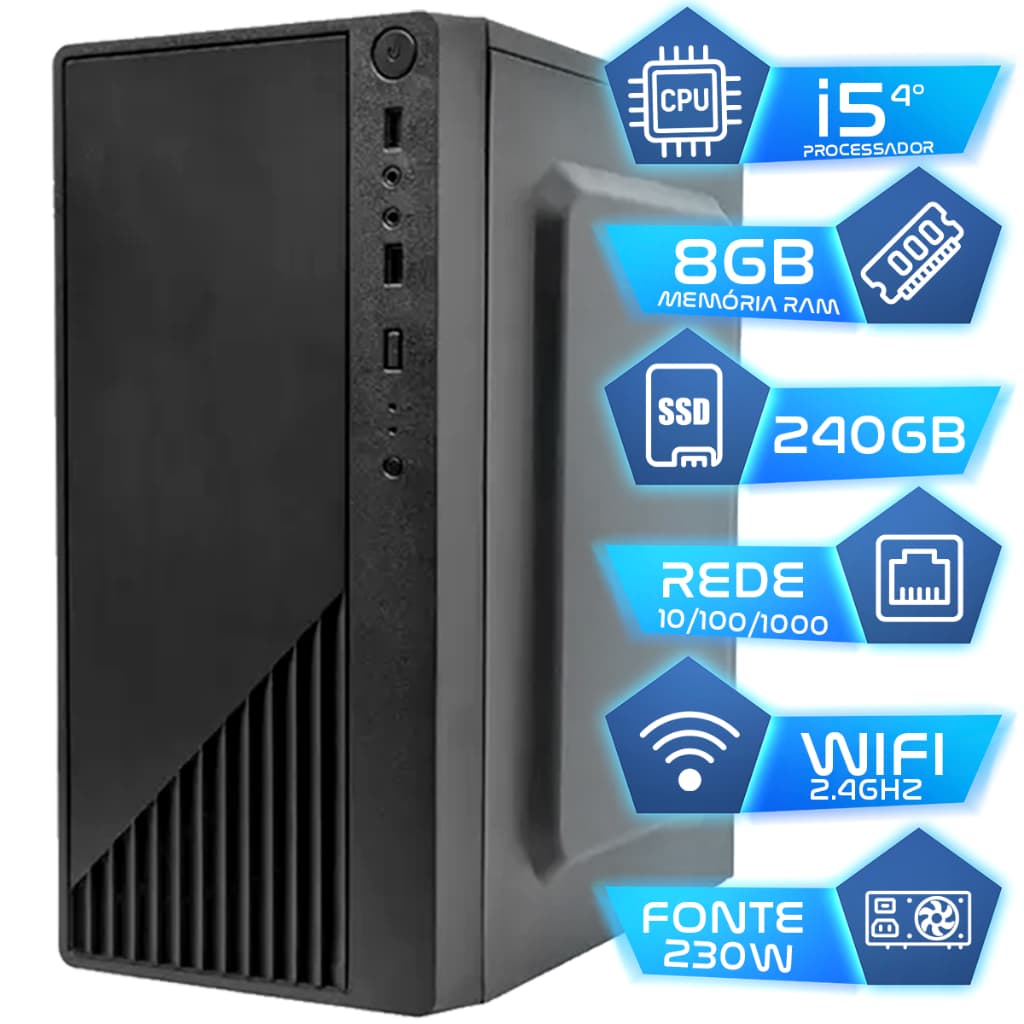 Pc Computador I5 4° Intel Core Ssd 240gb Memoria 8gb