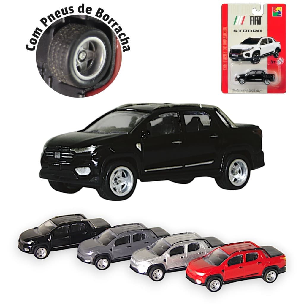 Miniatura Fiat Strada Volcano Carrinho Coleção Brinquedo Cks