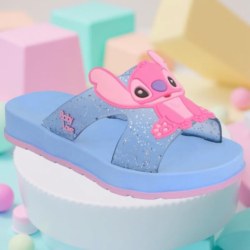 Chinelo sandália infantil feminina menina stitch tira h lançamento macia confortável