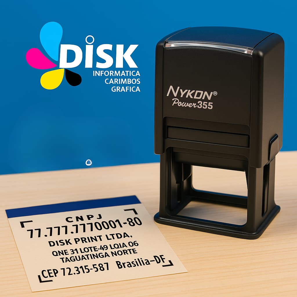CARIMBO CNPJ, EMPRESAS, IGREJAS -  Nykon 355 • 40x60mm • Preto