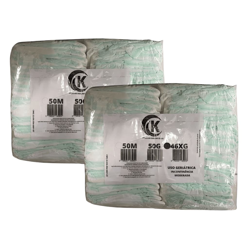 Kit 2 Fralda Geriátrica Adulto Kairos Vários Tamanhos Incontinência Moderada Revenda