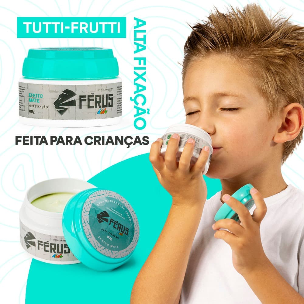 Cera Modeladora Criança Férus Kids Efeito Mate Tutti Frutti 80g